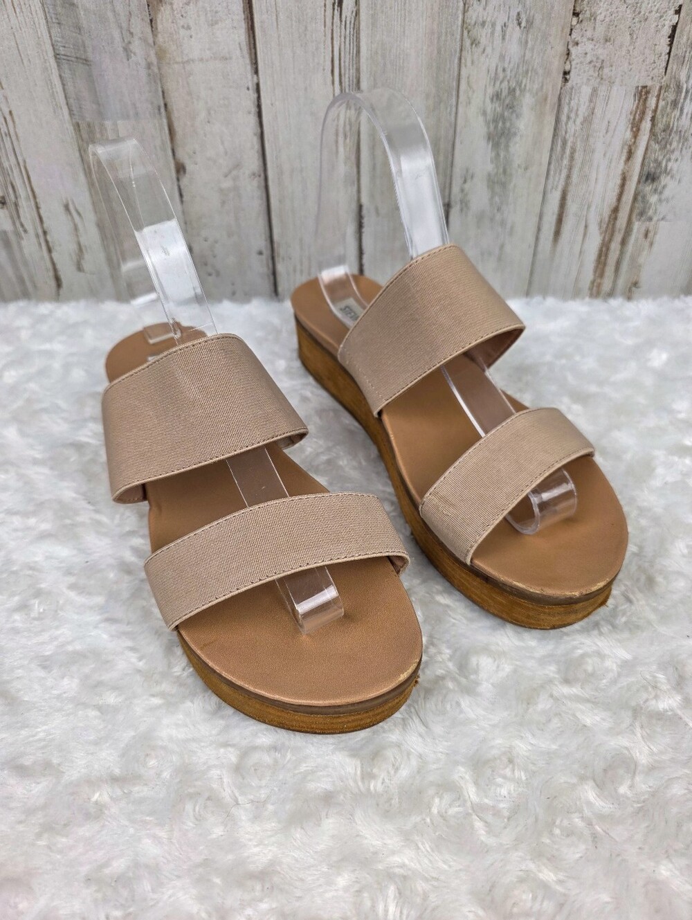 Steve Madden Aliyah Platform Slide Sandals Tan Size 7.5